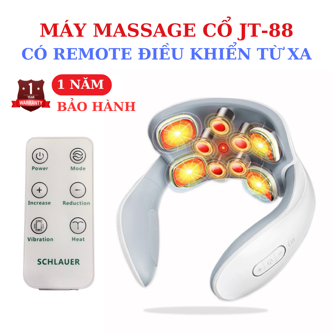 Máy Massage Cổ Vai Gáy Cao Cấp JT-88 5 đầu mát xa rung động cơ học 4 đầu mat sa xung điện 1 đầu chườ