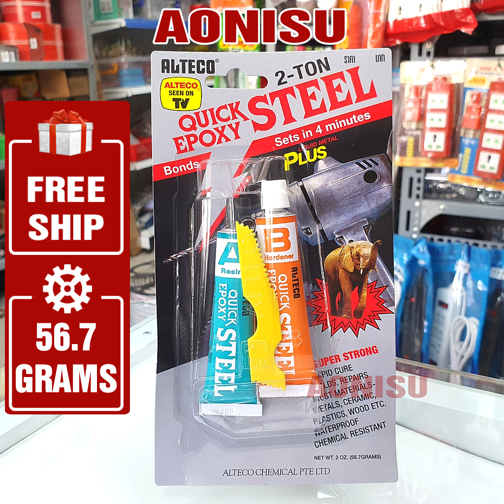 Keo AB 2 Thành Phần Thái Lan LOẠI LỚN Quick Epoxy Steel Alteco 56.7G - Keo Dán Đa Năng Chịu Nhiệt, Chịu Nước ,Dán Nhựa, Dán Đá, Dán Kính Aonisu