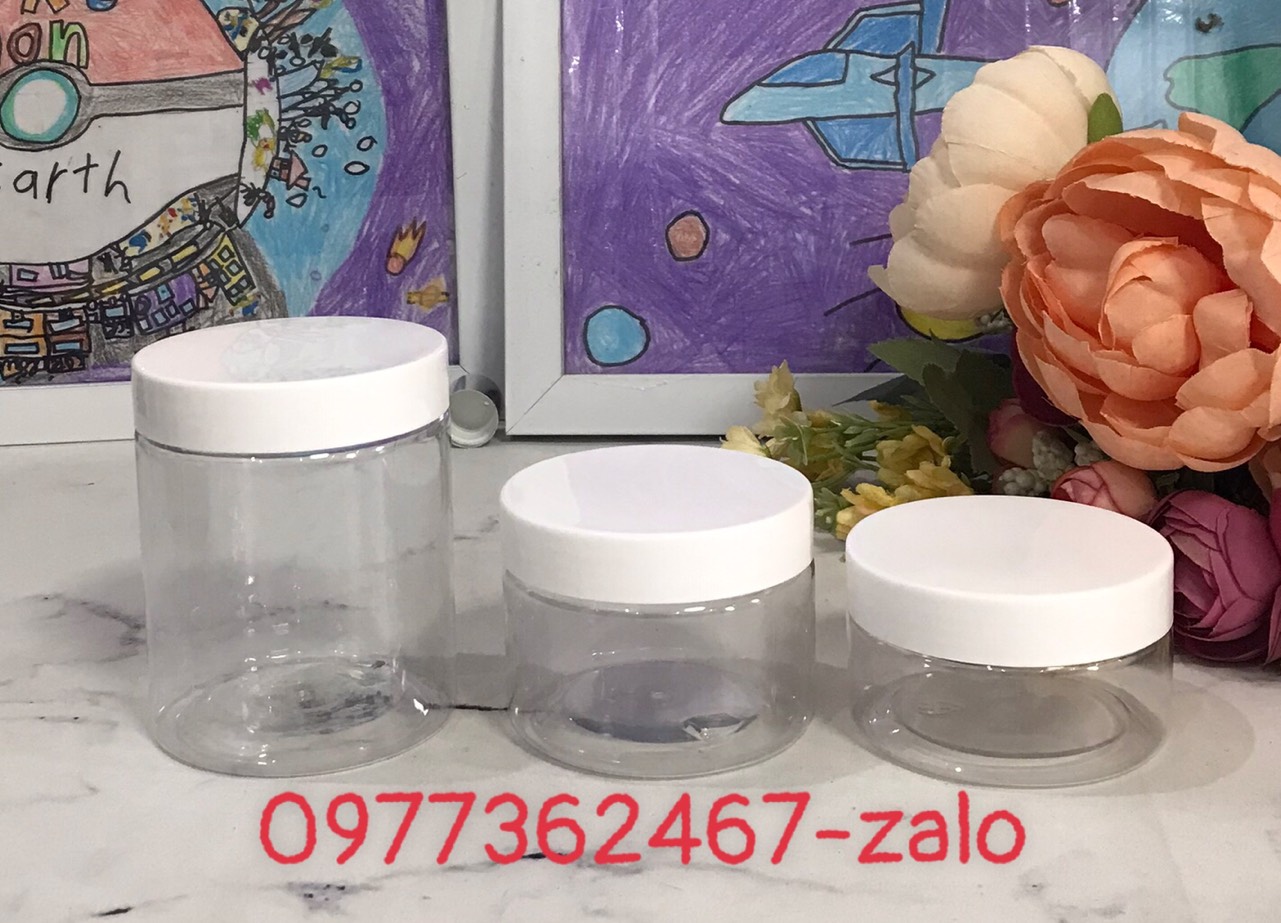 Vỏ lọ, vỏ hộp nhựa đựng trà, mứt, bột, ô mai pet nắp nhựa 80ml, 100ml, 250ml
