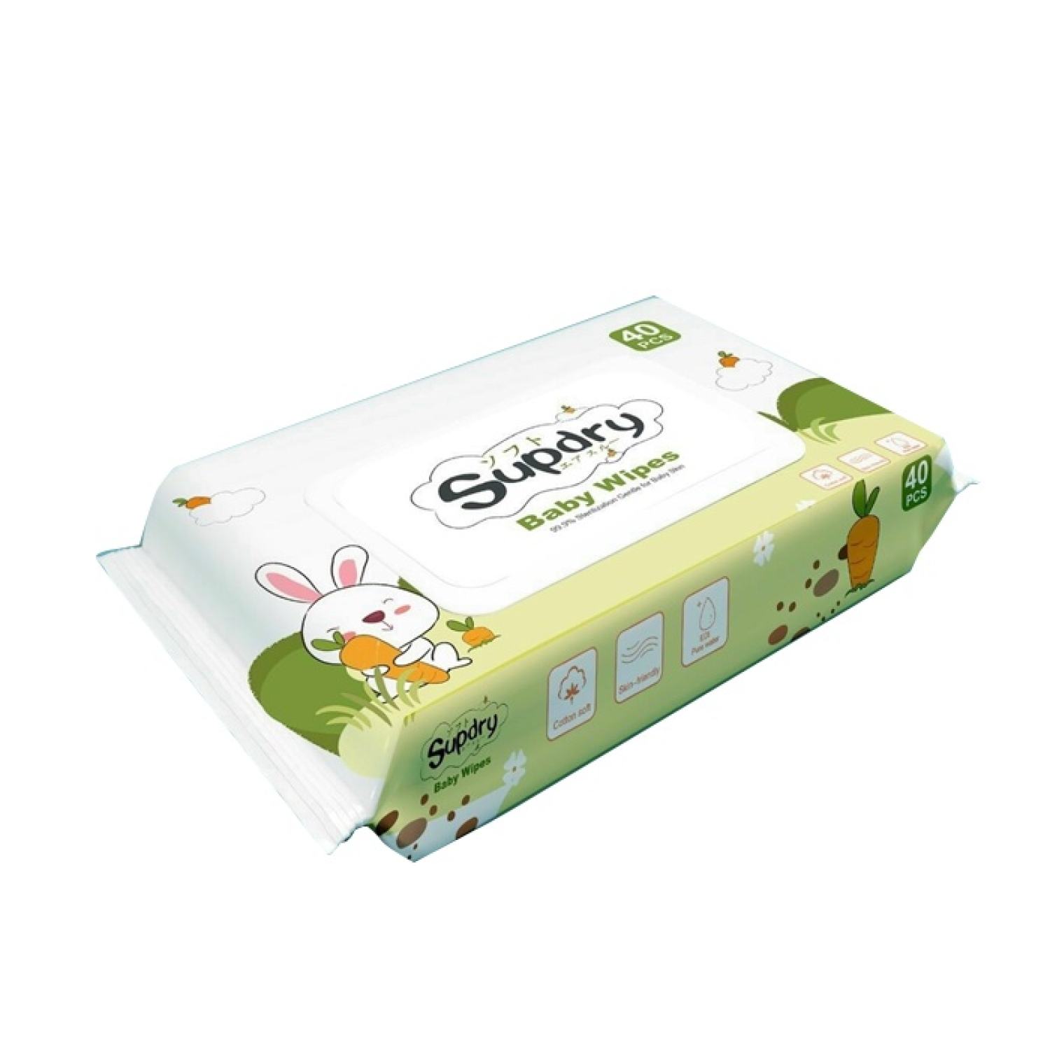 [Freeship] [Mua 1 tặng 3% - Mua 2 tặng 5 %]  Khăn giấy ướt cho bé Supdry gói/40 tờ