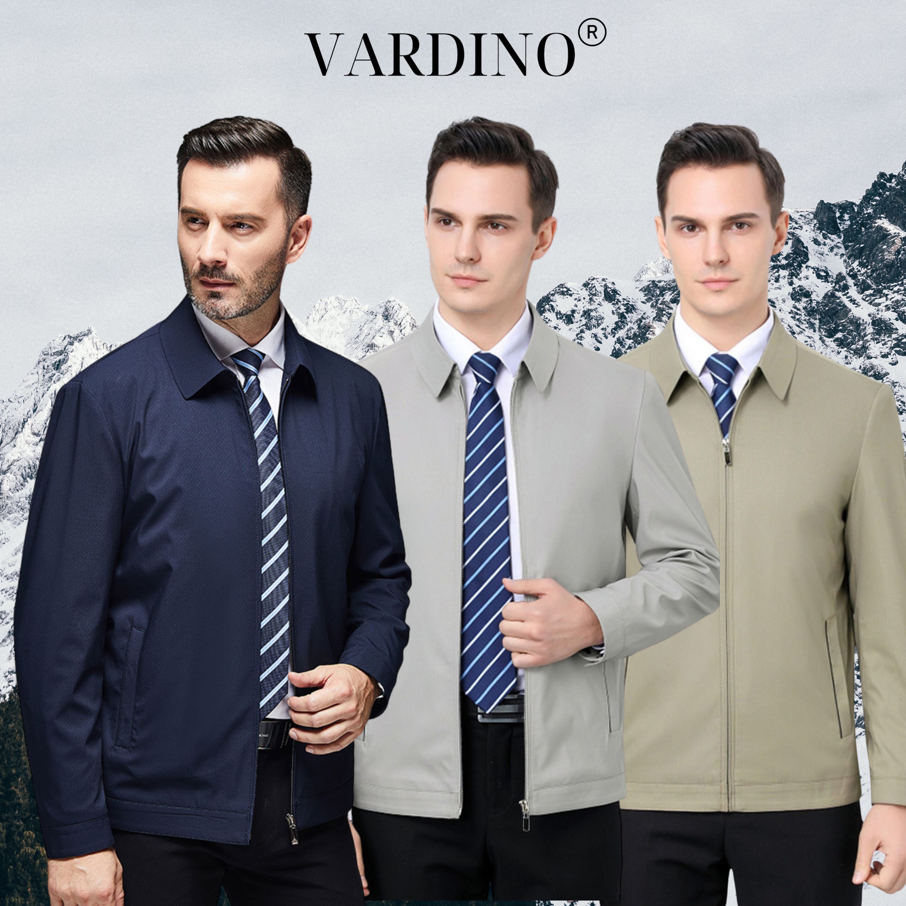 Áo khoác nam công sở VARDINO trung niên cao cấp 2 lớp vải nhẹ có 2 túi trong dáng suông và séc chống kẹt AK02, AK53, AK59, AK60