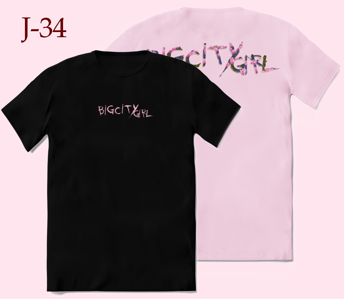 Áo thun Nữ XBeauty J34 BIGCITY GIRL áo phông nam nữ vải Cotton 100% cao cấp. 2 màu (Đen/ Hồng) Áo thun thời trang cá tính, trending