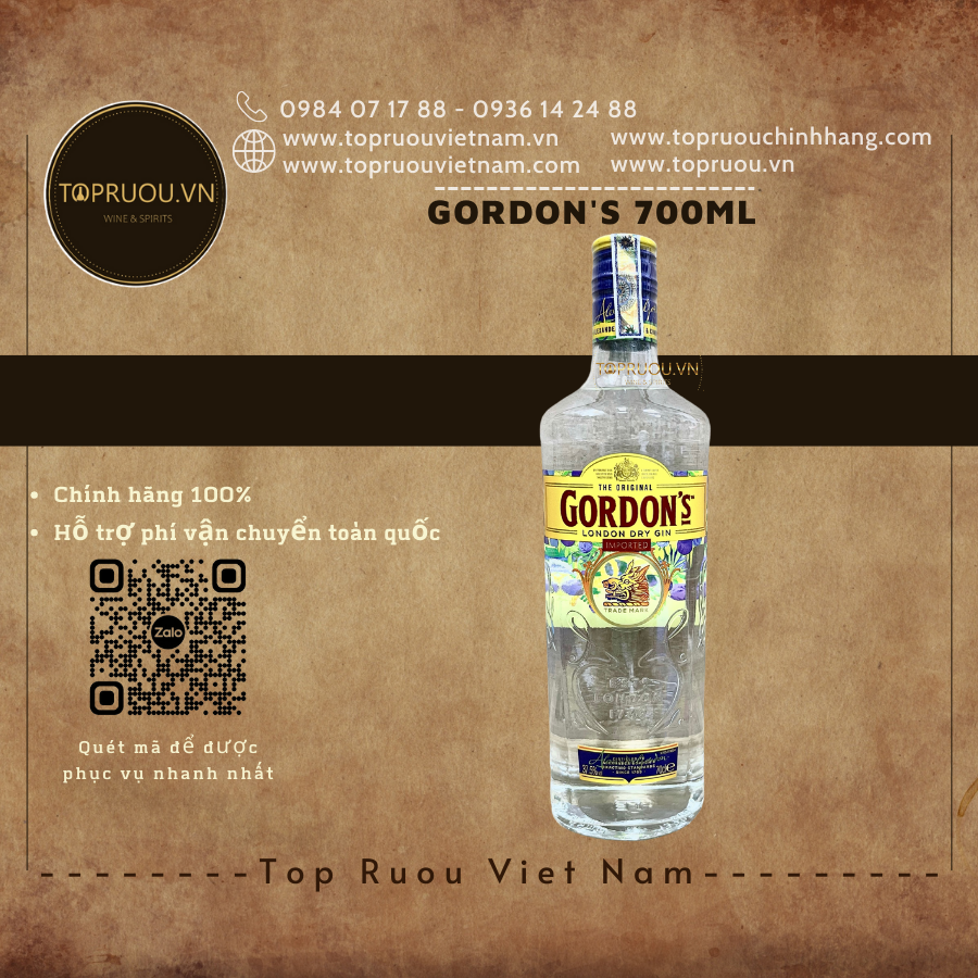Gordon's gin 700ml - chính hãng 100%