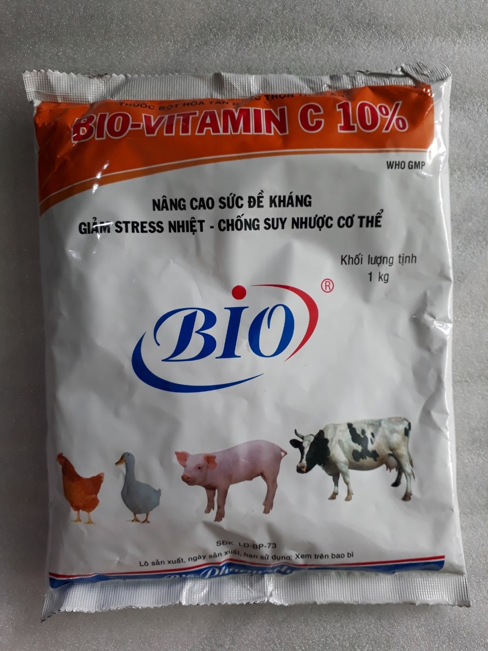 BIO -VITAMIN C 10% Chế Phẩm tăng sức đề kháng, giảm stress cho Vật Nuôi