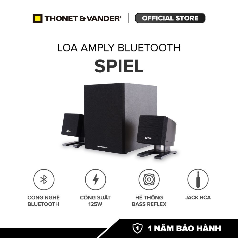 [HÀNG CHÍNH HÃNG ĐỨC]Loa amply Bluetooth THONET & VANDER SPIEL| Công nghệ  Bluetooth | Công suất 125w | Hệ thống Bass Reflex | Jack RCA | Bảo hành chính hãng