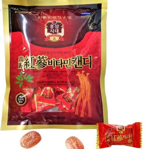 Kẹo Sâm Không Đường Hàn Quốc Gói - 200g Màu Đỏ