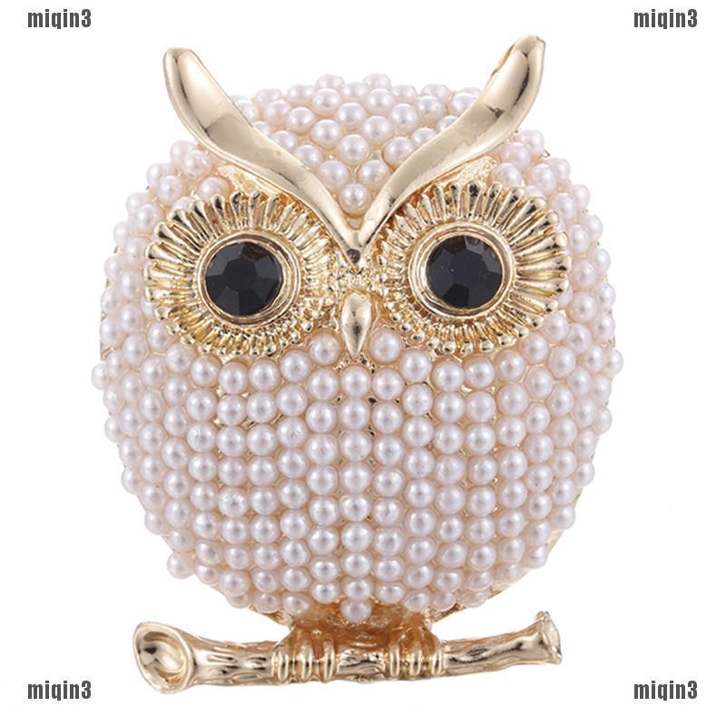 [HCM]Phụ kiện cài áo hình cú mèo đính hạt ngọc trai