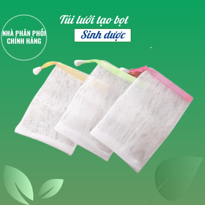 Túi lưới đựng xà bông tạo bọt có dây rút tiện lợi 15*9cm