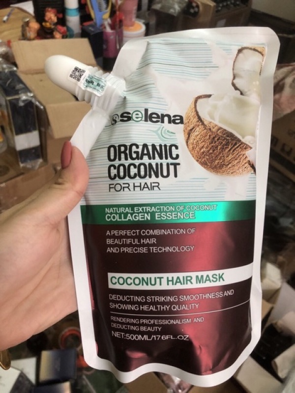Dầu hấp tóc Dừa Selena organic phục hồi hư tổn giúp tóc mềm mượt 500ml