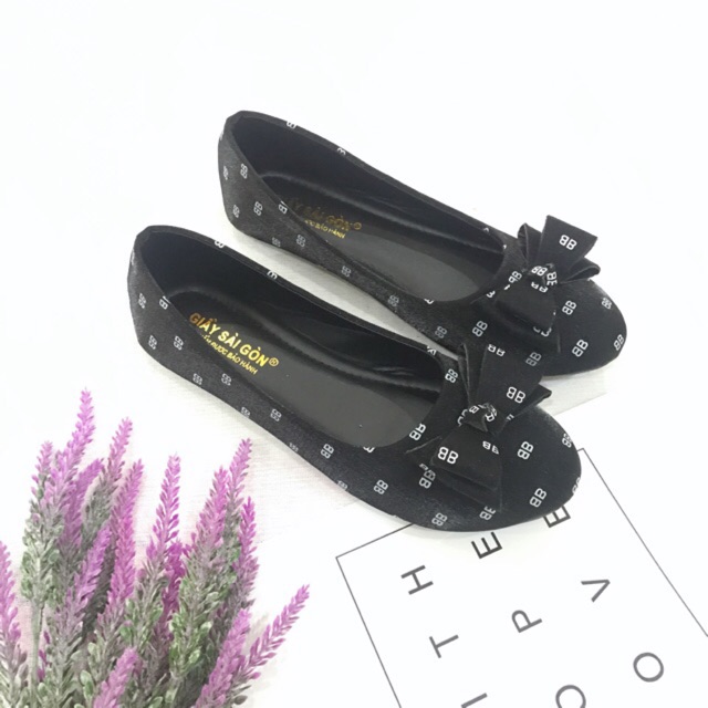 Giày bệt búp bê nữ đính nơ xinh xắn B1