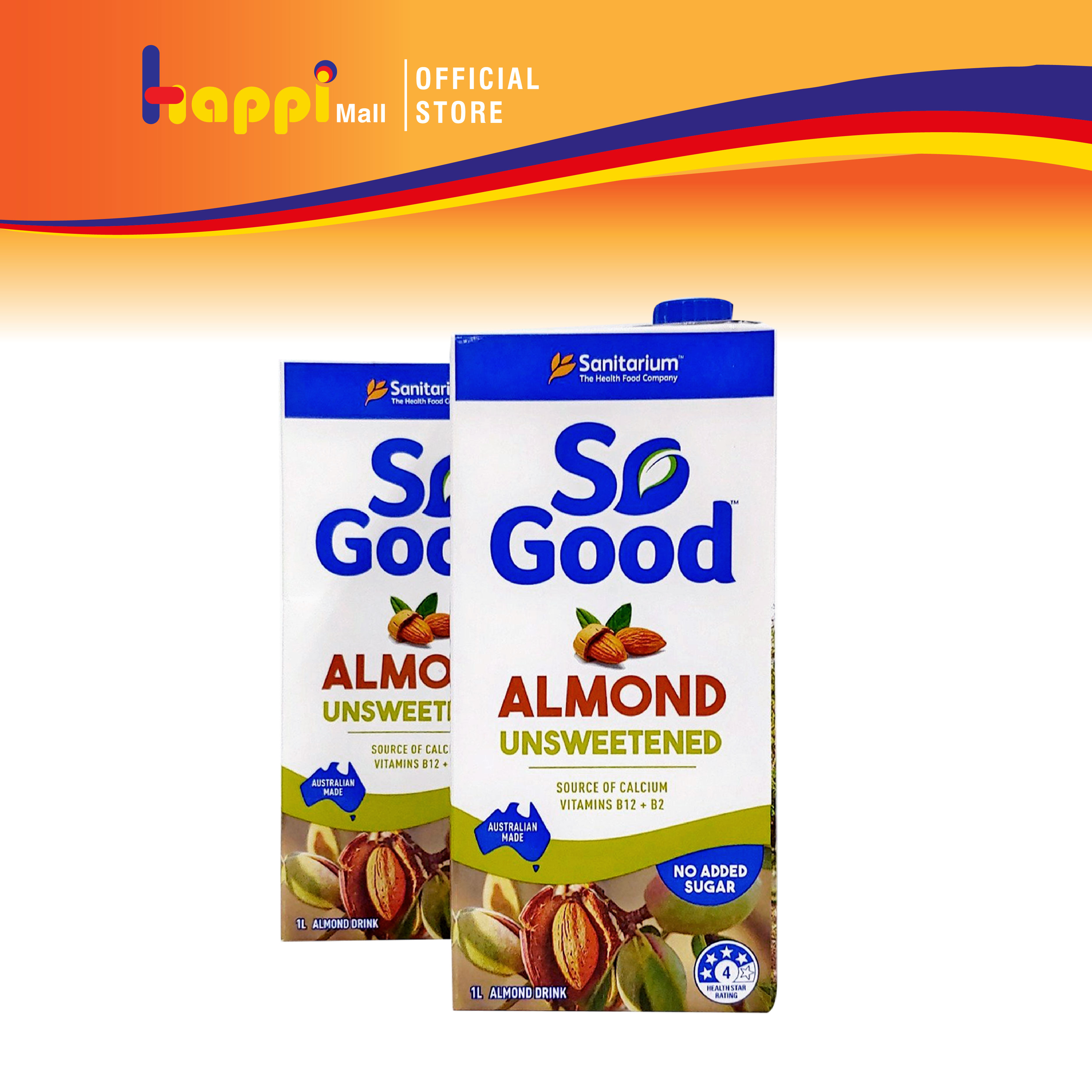 Sữa hạt hạnh nhân không đường SO GOOD 1L - Happi