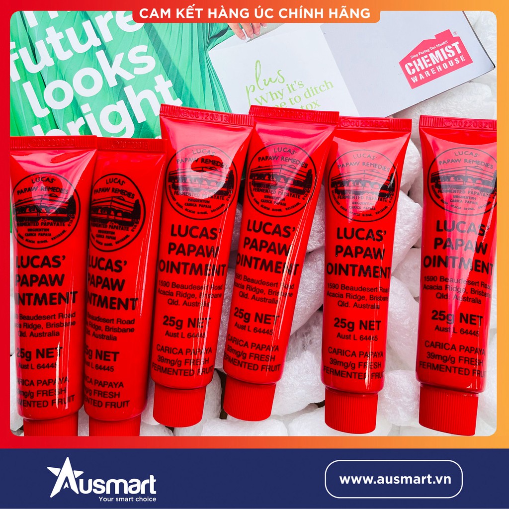 Kem đu đủ đa năng lucas’ papaw ointment 25gr - kem dưỡng đu đủ úc chống khô nẻ môi, mẩn ngứa, bỏng da, mụn nhọt