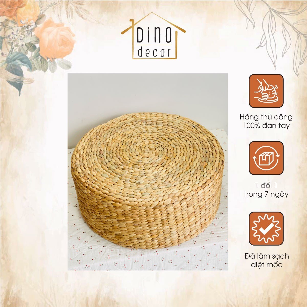 Đôn lục bình ghế tròn bệt,bàn tròn lục bình hàng thủ công mỹ nghệ