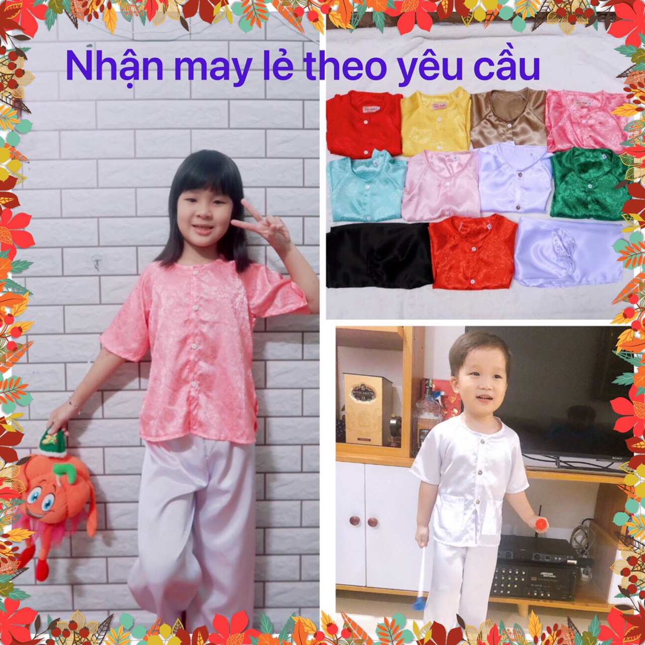 [HCM]Bộ bà ba Gấm cho bé trai bé gái ( 1-8 tuổi)