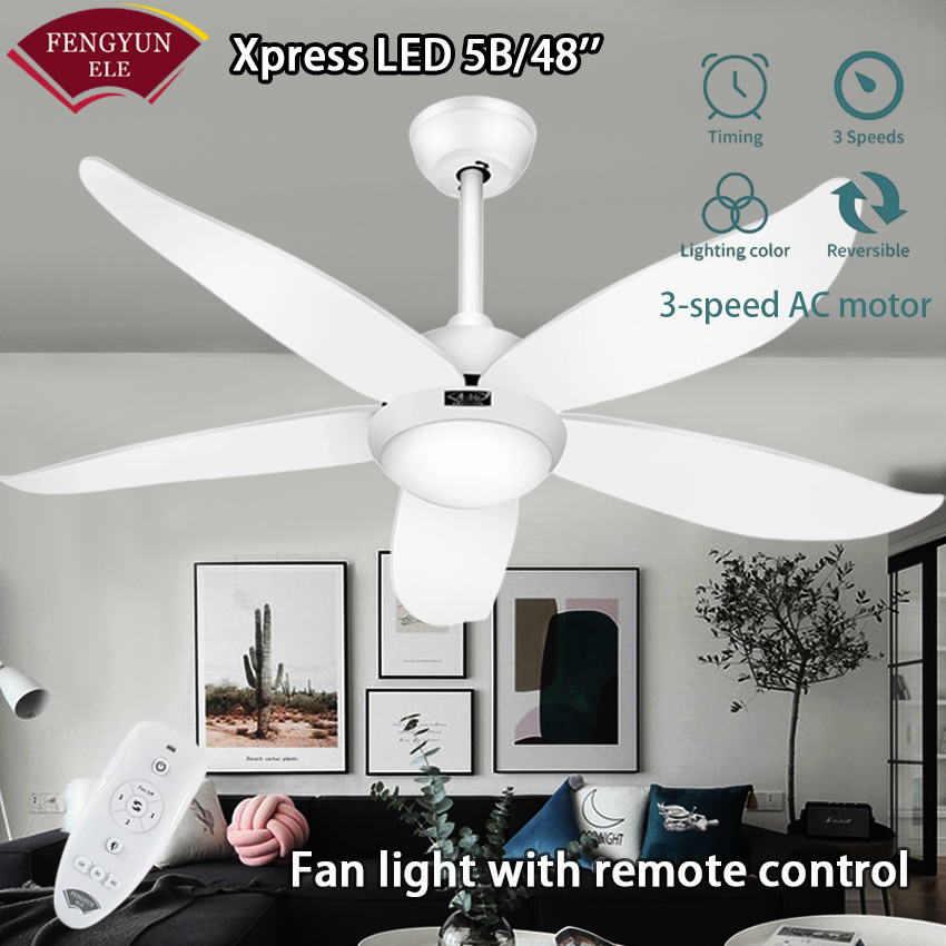 FENGYUN Quạt Trần Đèn LED ceiling fan light trang trí phòng khách 3 Cánh 30"/48"/52" inch Có Điều Khiển Từ Xa 3 Chế Độ Đèn Cho Phòng khách Phòng ngủ Tầng hầm Nhà bếp nhà hàng phòng ănBảo Hành 1 Năm