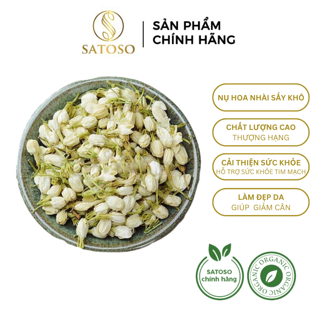 Nụ hoa nhài sấy khô thơm ngon, thượng hạng thương hiệu SATOSO gói 200g