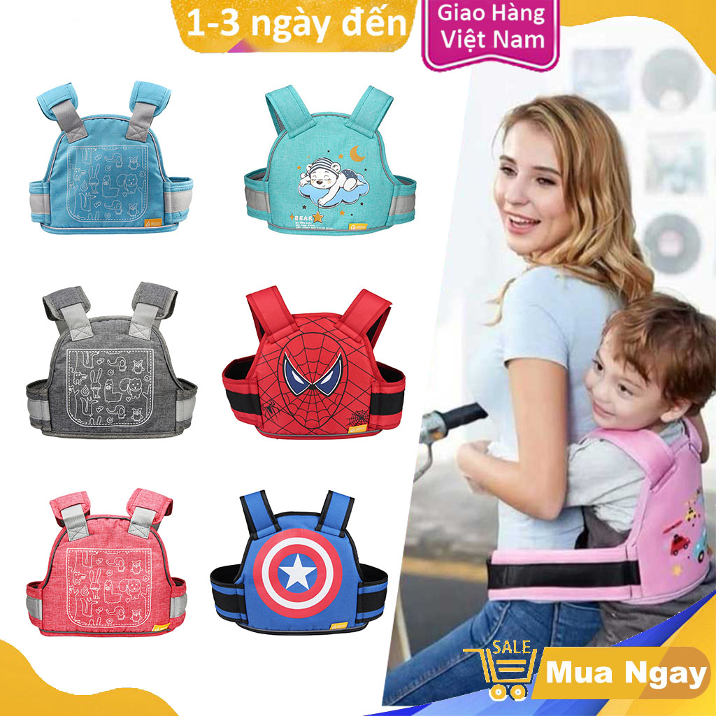 Đai Đi Xe Máy Cho Trẻ Em Chất Vải Mềm Thoải Mái Và Thoáng Khí, An Toàn Và Chắc Chắn, Phù Hợp Cho Bé Từ 1-10 Tuổi