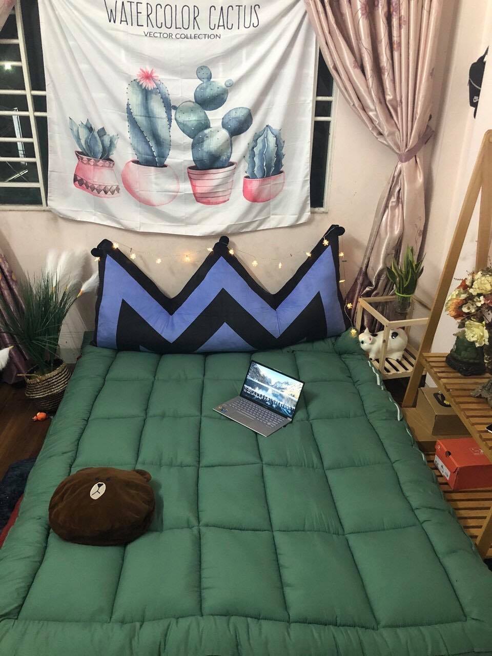 [TẶNG ĐÈN NGỦ NẤM CẢM ỪNG ĐỔI MÀU] TOPPER bông tấm siêu mềm ( dày 7cm) đủ kích thước 1.4m x 2m