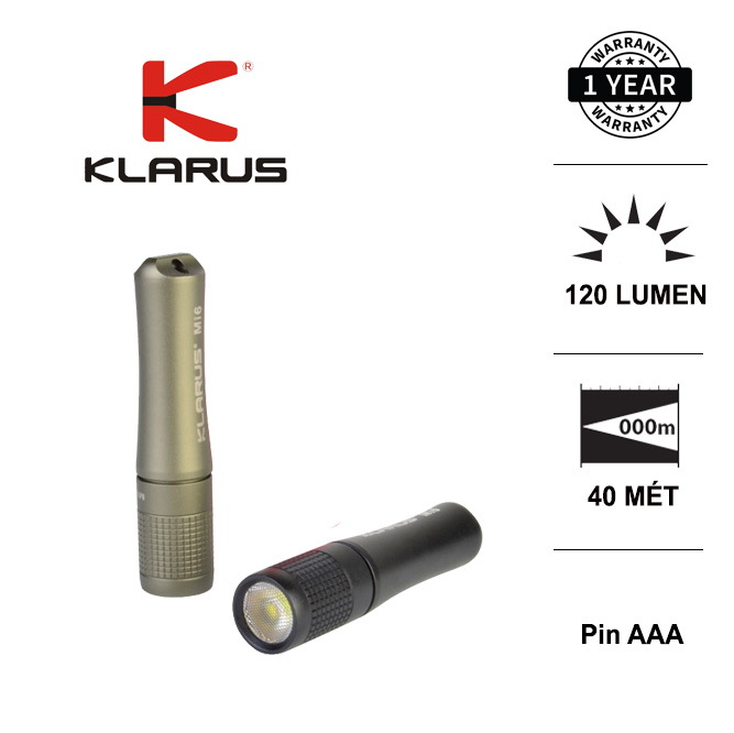 Klarus mi6 - đèn móc khóa độ sáng 120lm pin aaa xanh lá cây