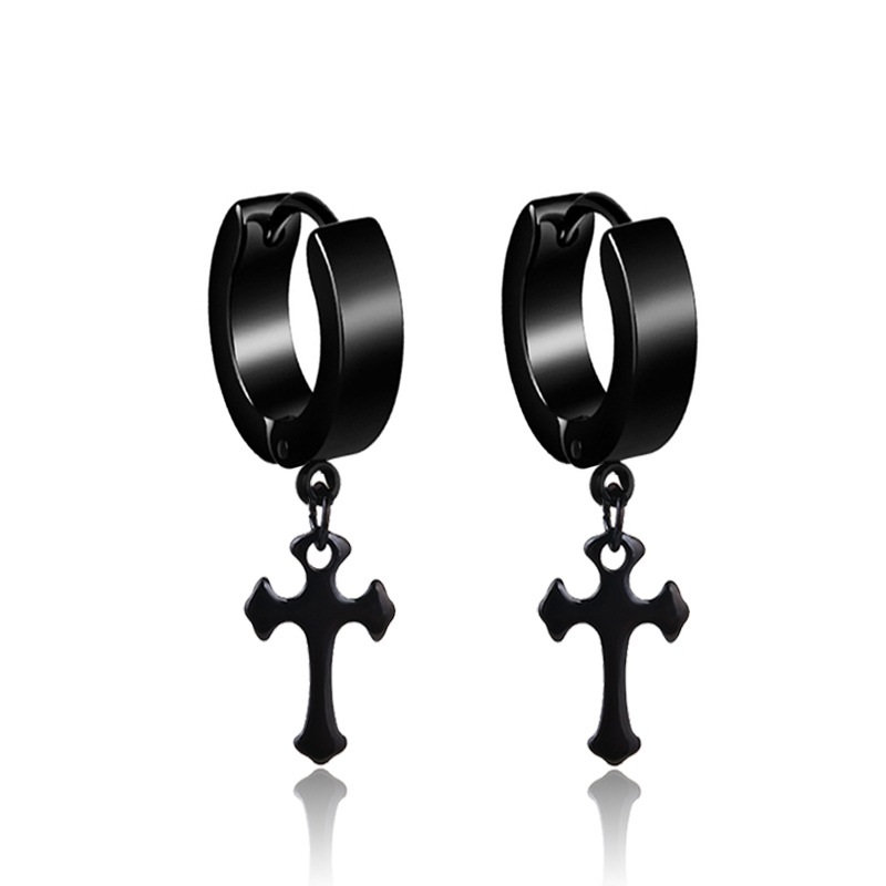SET Bông Tai Nam Titan Thánh Giá Cá Tính Cực Chất (2 Chiếc)