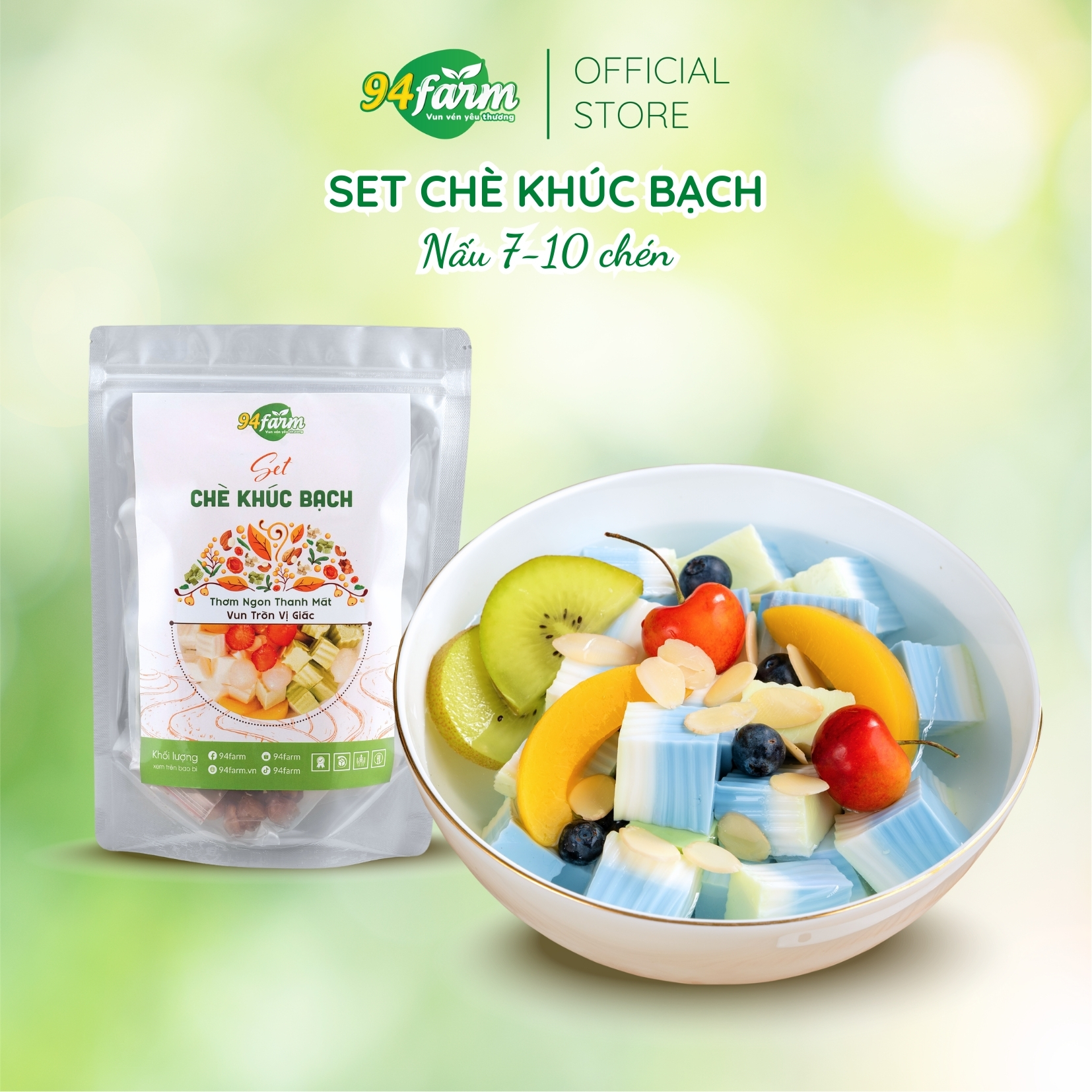 [1 set] Chè khúc bạch thượng hạng 94farm nấu 7-12 chén