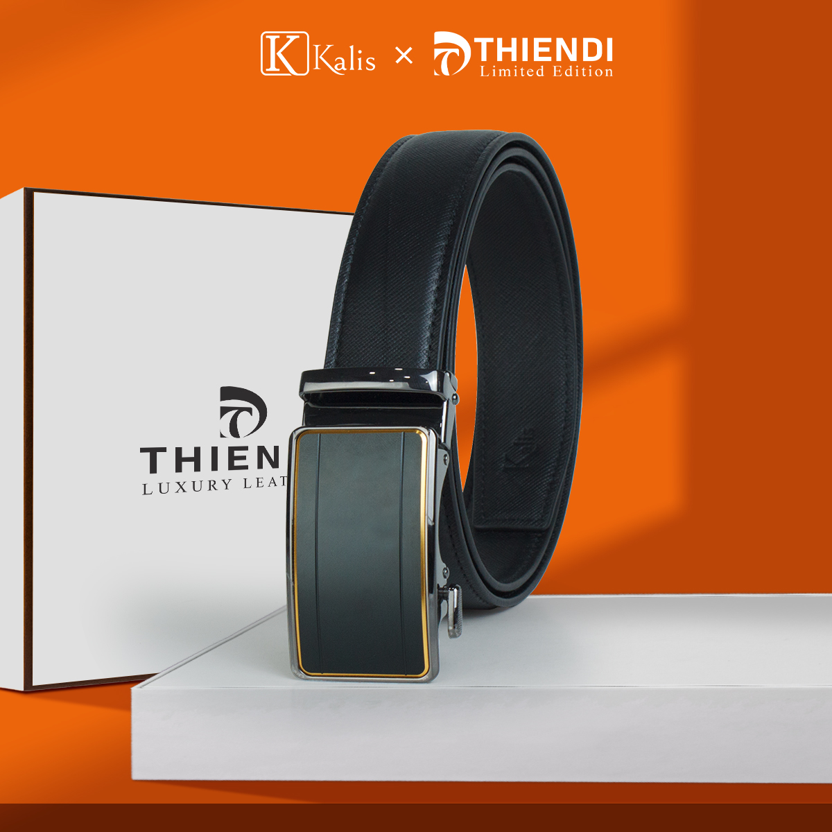 Thắt lưng nam công sở trung niên da bò cao cấp hàng hiệu Kalis x Thiendi BCSA1A4