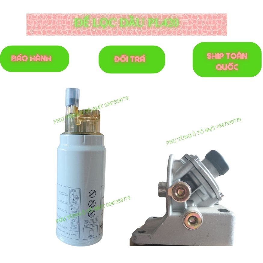 Đế lọc dầu , lọc dầu xe tải howo, giường nằm pl420 có bơm