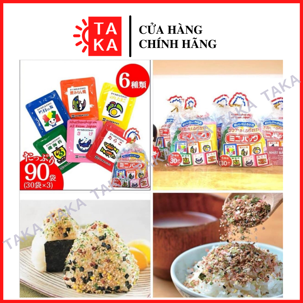 Tách lẻ 1 gói gia vị rắc cơm nhật bản 6 vị 30 gói - rắc cơm tanaka date t11/2022