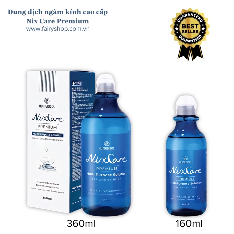 Nước ngâm kính áp tròng nixcare premium eyelab 160ml & 360ml - fairy shop contact lens - nix care