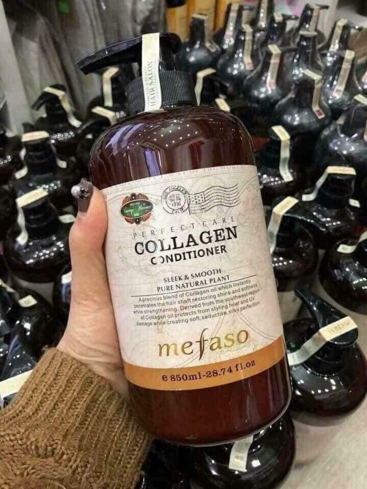 Dầu gội collagen mefaso 850ml - cặp dầu gội phục hồi hư tổn