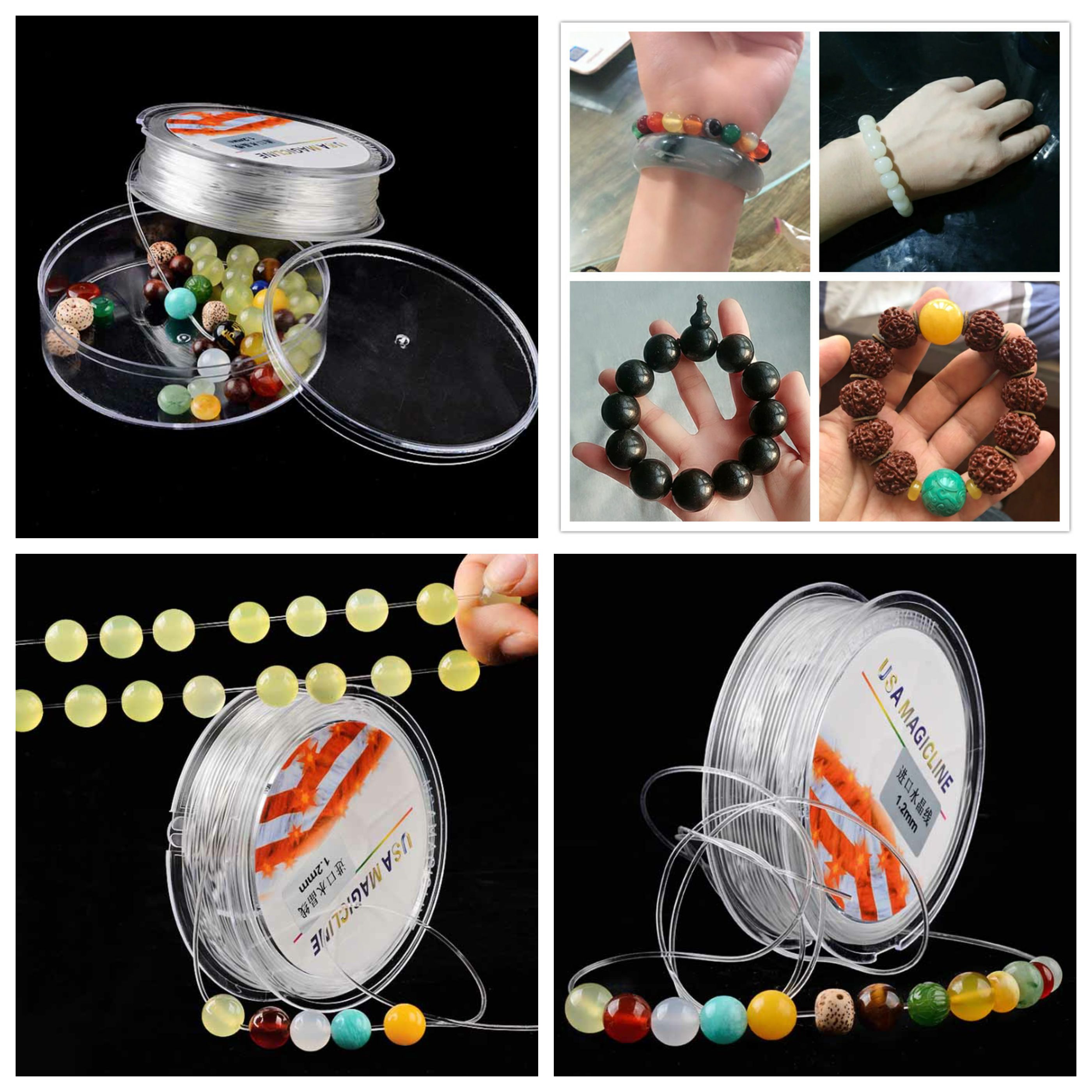 1 Cuộn dây cước trong suốt cao cấp co giãn xỏ vòng tay phong thủy kèm hộp đựng tiện lợi