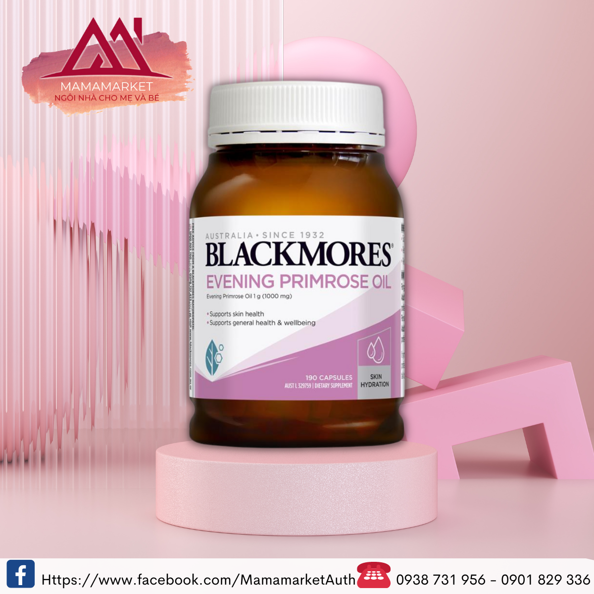 Viên uống hoa anh thảo Evening Primrose Oil Blackmores Úc 190 viên của Úc -