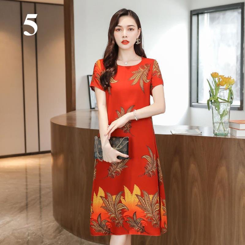 Váy lụa đầm lụa form dáng suông mặc mềm mại mát mẻ