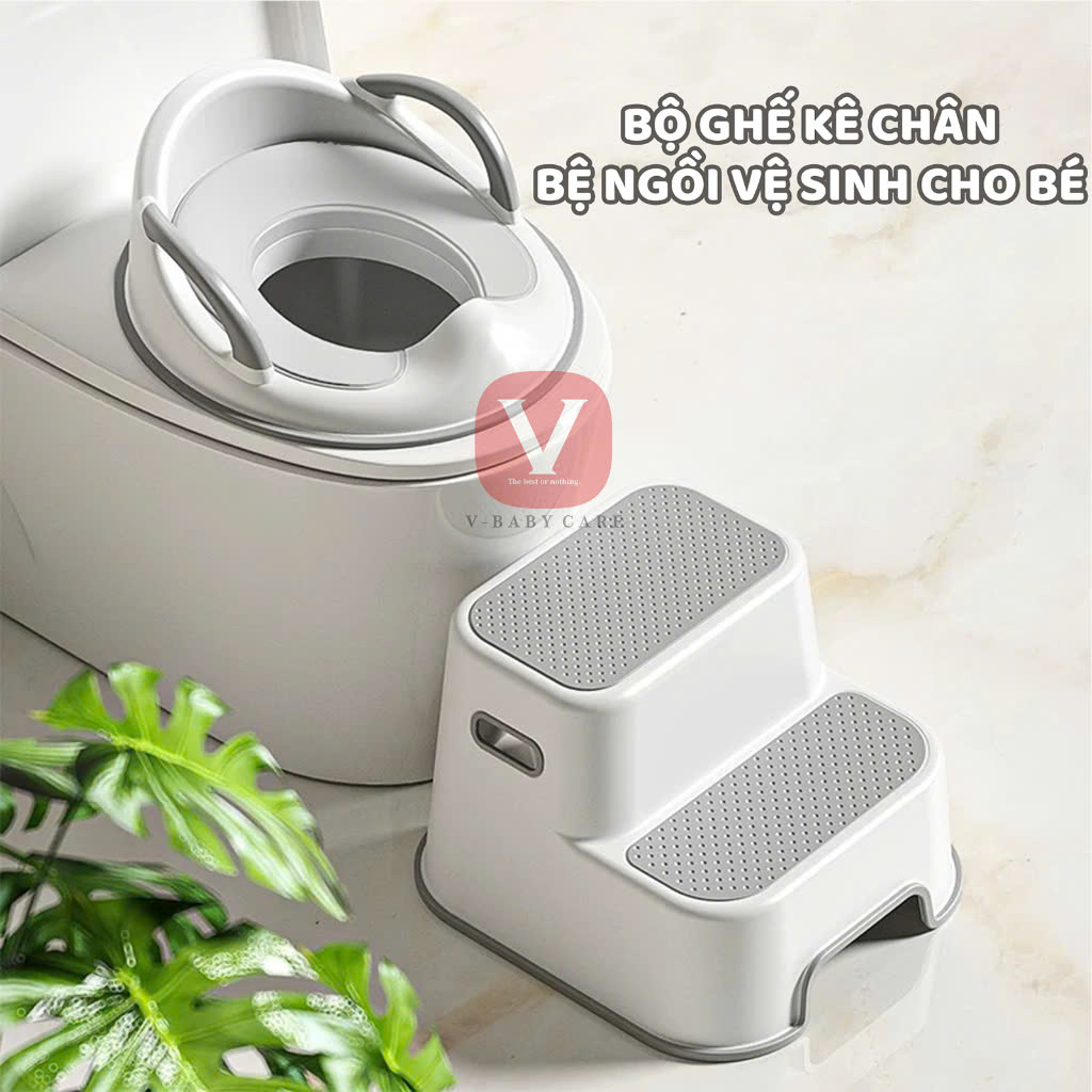 Ghế Kê Chân Toilet, Ghế Bậc Thang Cho Bé Đa Năng V-BABY YSB - Bệ Thu Nhỏ Bồn Cầu V-BABY 8857 Cho Bé