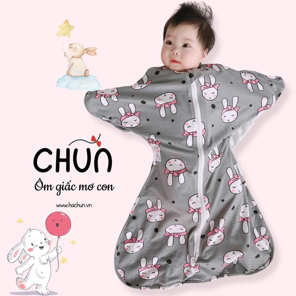 Túi ngủ ngôi sao 1 lớp vải mùa hè Quấn Chũn Cocoon Đại Lý Nhà Mỡ Mỡ chính hãng