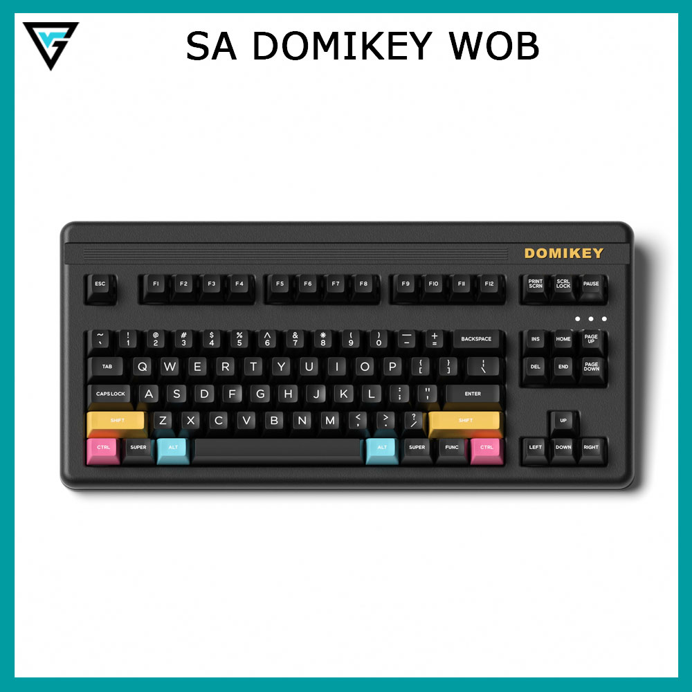 Bộ nút bàn phím SA Domikey White on Black 151 nút nhựa ABS double shot