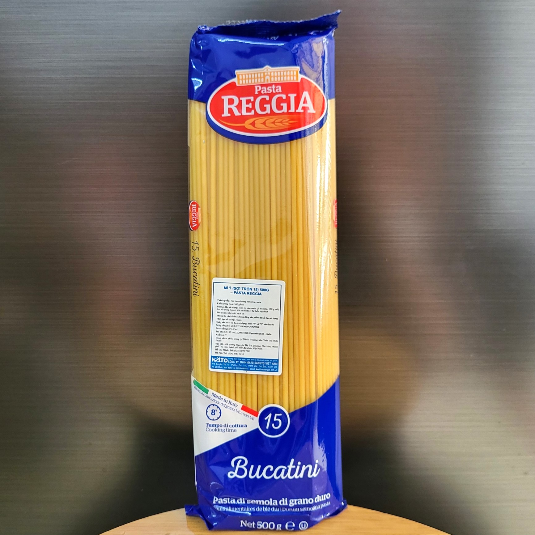 REGGIA - gói 500g / SỐ 15 - MÌ ỐNG RỖNG RUỘT / Ý / No 15 Spaghetti Bucatini Pasta (HALAL)
