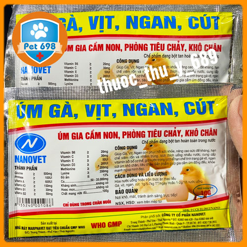 Úm, gà, vịt, ngan, cút gói 50g - nanovet tăng sức đề kháng, bổ sung các vitamin pet-689