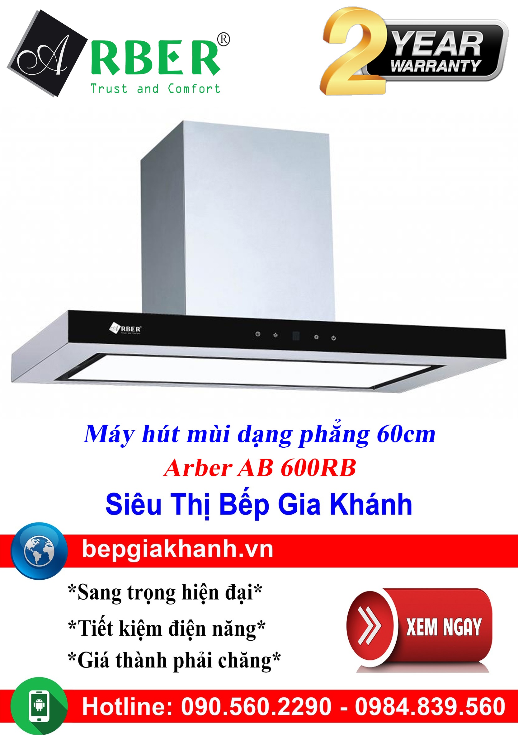 [HCM]Máy hút mùi dạng phẳng 60cm Arber AB 600RB, máy hút mùi nhà bếp, máy hút mùi bếp, máy hút mùi kính cong, máy hút mùi canzy, máy hút mùi mini, máy hút mùi âm trần, máy hút mùi electrolux, may hut mui