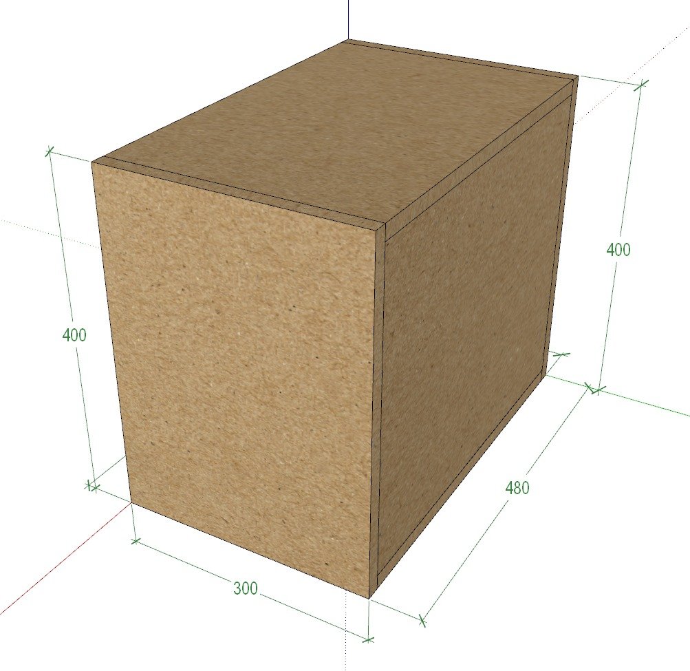 Vỏ thùng loa sub 30 có mặt gắn mạch, n300xc400xs480, sản phẩm là bộ ván mdf 17li rời , khách hàng tự ráp.