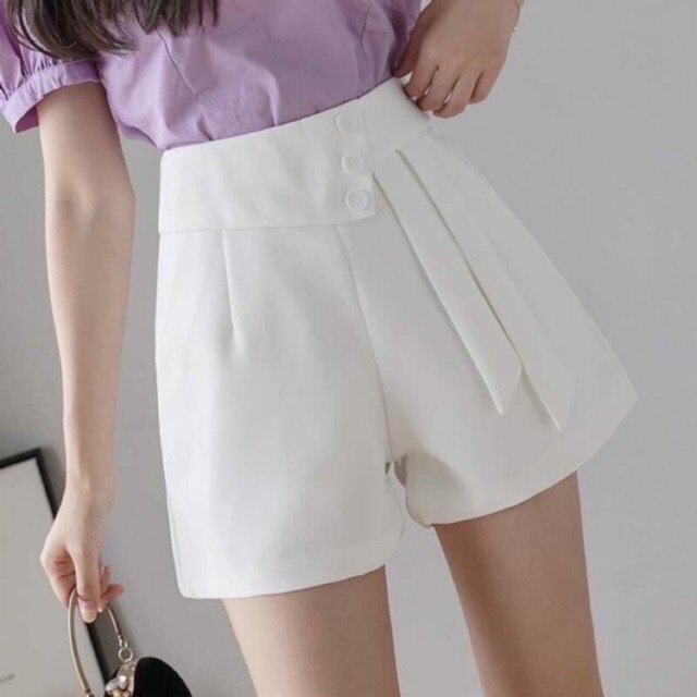 Quần short vạt lệch 3khuy siêu sang - mã 2033