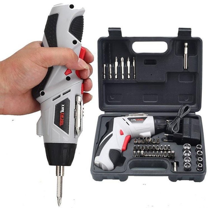 Máy Khoan Pin Cầm Tay, Khoan Pin Mini Bắt Vít Joust Max Bộ 45 Chi Tiết Chuyên Bắt Vít Khoan Bề Mặt Mỏng Phục Vụ Gia Đình