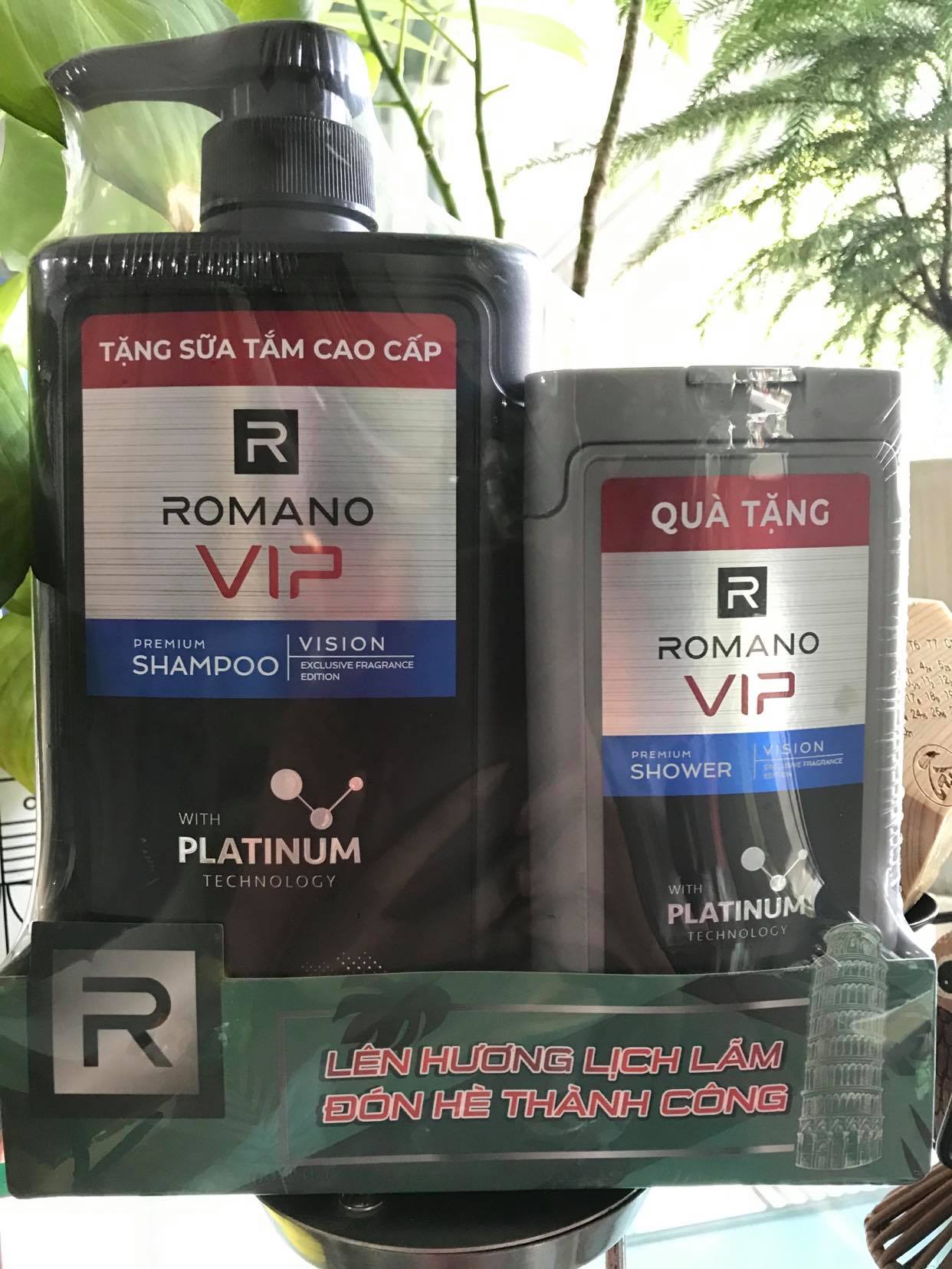 [HCM]Dầu gội nước hoa cao cấp Romano VIP 650g tặng kèm Sữa tắm cùng loại 180g