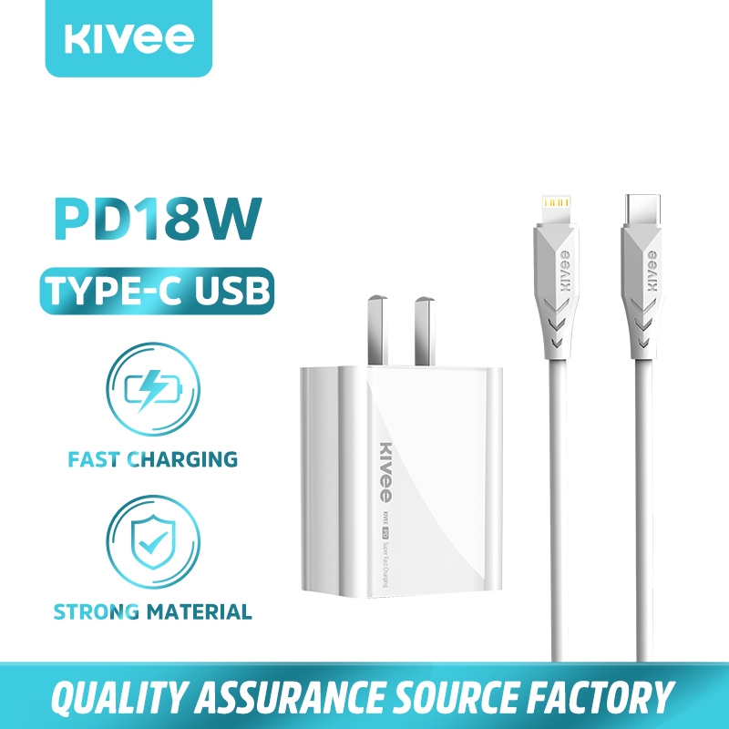 Combo sạc nhanh pd 18w cho iphone/ipad sạc pd usb-c và cáp usb-c to lightning 1.2m iphone11 iphone12 kivee
