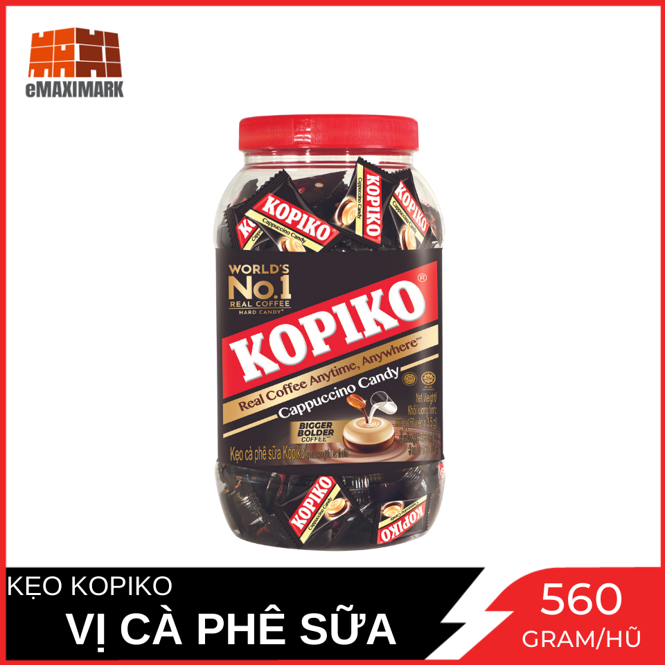 [HCM ship 2h] Kẹo Cà Phê Kopiko Cappuccino Hủ 560G