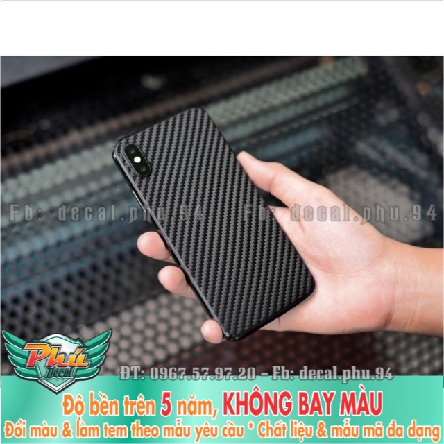 Keo Carbon 3D đen mờ dán dt laptop,xe 30x50 mã 3