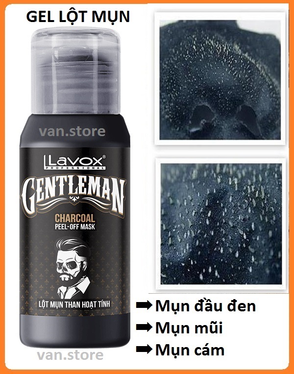Gel lột mụn đầu đen, mụn cám than hoạt tính gentleman lavox 50g