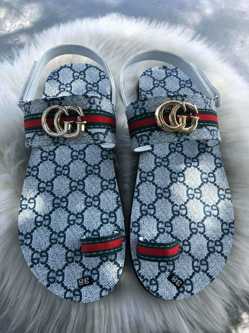 Sandal chíp chíp xỏ ngón có hậu cho nữ đế xanh gg size từ 34 nữ đến 42 nữ