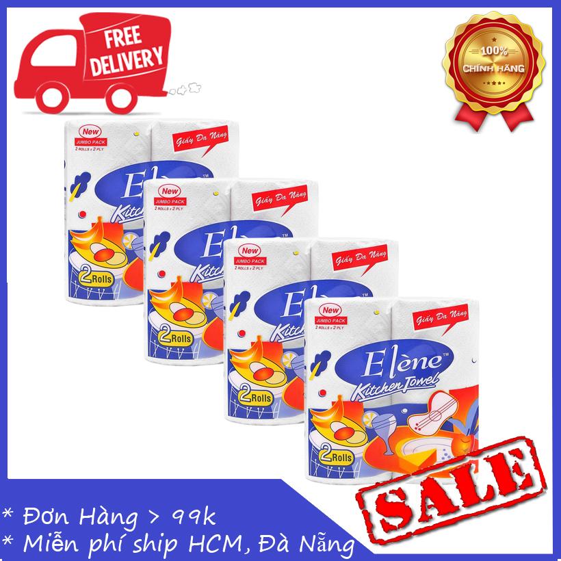 Combo 4 lốc Khăn bếp đa năng Elène 2 cuộn
