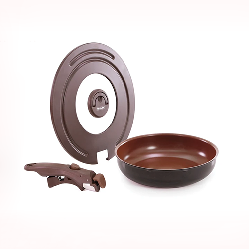 Chảo chiên chống dính bếp từ Miris cán rời 26cm/Cán/Nắp